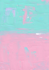 Fototapeta na wymiar Minimalistic abstract painting. Pastel colors palette knife art