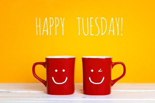 Good Morning Tuesday Tuesday Coffee Greeting Stock Photo 1894069072