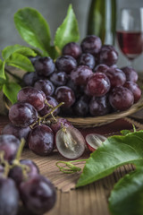 Healthy fruits Red grapes in the vineyard,