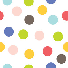 Seamless pattern, polka dot fabric, wallpaper, vector.