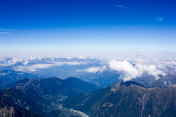 Blick in das Tal von Chamonix, Mont-Blanc, französische Alpen