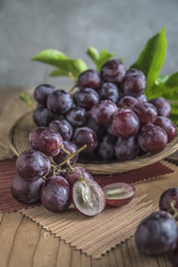 Healthy fruits Red grapes in the vineyard,