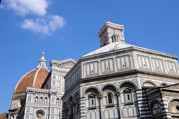 Fototapeta na wymiar The Cattedrale di Santa Maria del Fiore Church and Brunelleschi's Dome in Florence, Italy