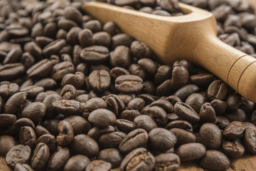 Obraz premium Roasted coffee beans background