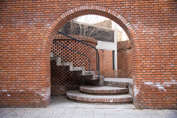 red brick architecture, brick art in Beijing China