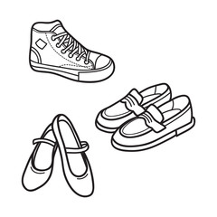 Hand drawn shoes icon. outline vector design