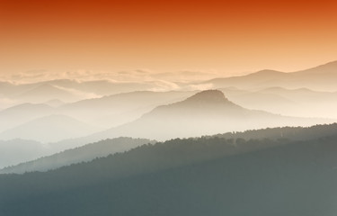 Toulon mountains sunrise in southern France