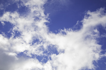 Blue sky with white clouds.
