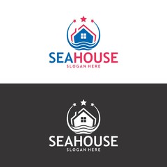 Fototapeta na wymiar Sea House Logo in vector