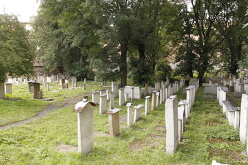 Tombes d'un cimetière Juif à Cracovie, Pologne
