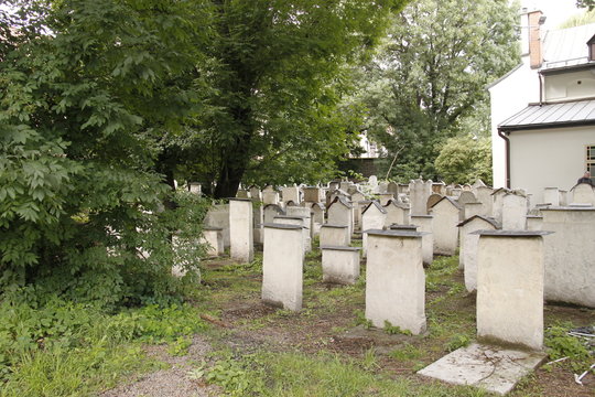 Tombes d'un cimetière Juif à Cracovie, Pologne