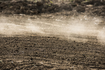 dirt fly after motocross roaring by