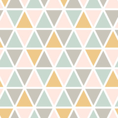 Modern abstract seamless triangle pattern. Scandinavian style. Pastel colors Vector background.