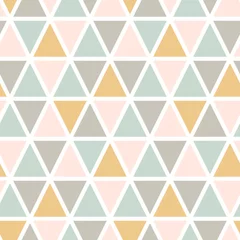Fotobehang Driehoeken Modern abstract naadloos driehoekspatroon. Scandinavische stijl. Pastelkleuren Vector achtergrond.