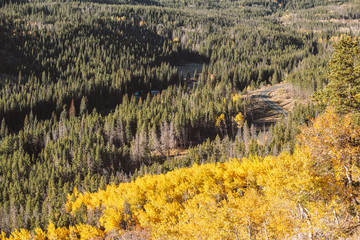 Highway at autumn in Colorado, USA.