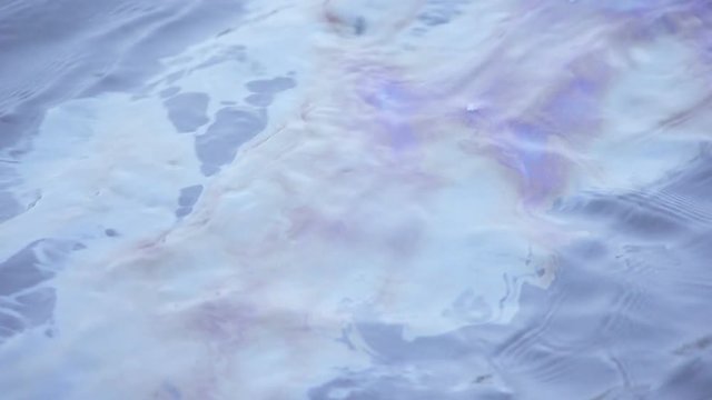 On the water, spills of spilled oil