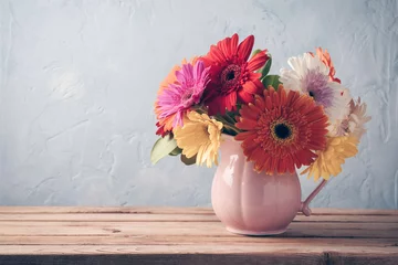 Küchenrückwand glas motiv Blumen und Pflanzen Gerbera-Gänseblümchen-Blumenbouquet