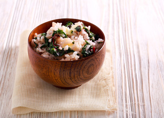 Rice with chard and cheese