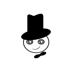 Emoji in hat black icon