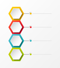 Empty business infograph with hexagons. Vector.