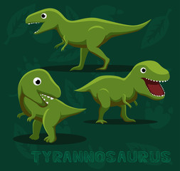 Dinosaur Tyrannosaurus Cartoon Vector Illustration
