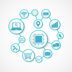 Technology icon , connection concept