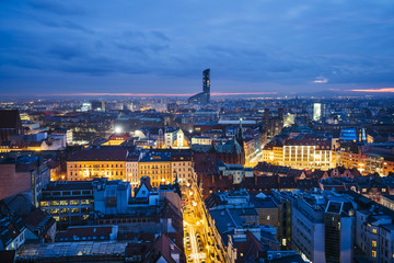 Fototapeta na wymiar Old town cityscape panorama, Wroclaw, Poland
