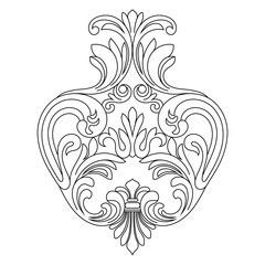 Vintage baroque ornament, corner. Retro pattern antique style acanthus. Decorative design element filigree calligraphy vector. - stock vector