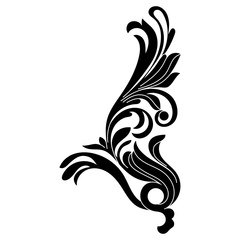 Vintage baroque ornament, corner. Retro pattern antique style acanthus. Decorative design element filigree calligraphy vector. - stock vector