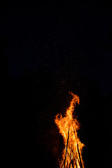 Midsummer night. bonfire fire ritual of Ivana Kupala