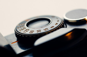 Shutter speed commard wheel on SLR camera