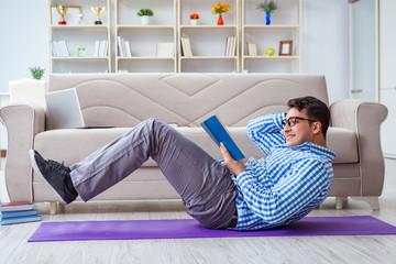Young student preparing for university exams