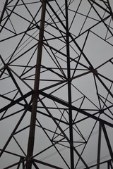 Geometric lines in high tension power pole