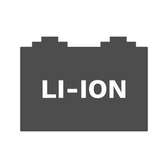 Li-ion car battery icon. Lithium-ion symbol. Vector.