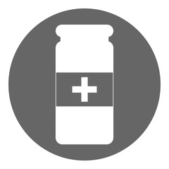 Obraz premium Pill vial with cross. Vector.