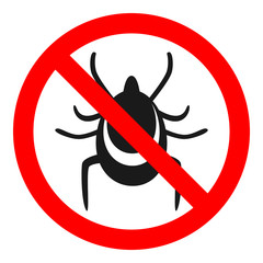 TICKS FREE ZONE sign. Vector.
