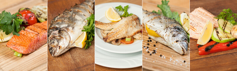 Food collage different kinds of eat