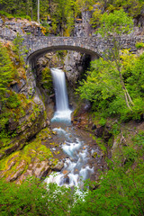 Fototapeta premium Christine Falls under Bridge in Mt Rainier National Park WA state