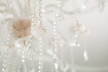 Chrystal chandelier close-up. Glamour background - obrazy, fototapety, plakaty