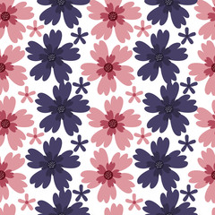 Fototapeta na wymiar Seamless pattern with cute florals
