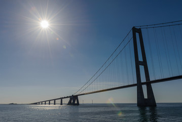 Fototapeta na wymiar Great Belt bridge at sunny day