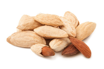 almond isolated on white background, clipping path, full depth of field