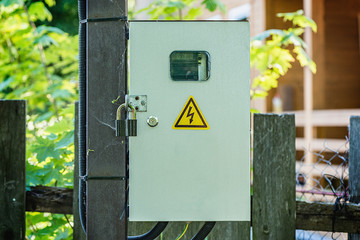 Electric power meter measuring power usage.