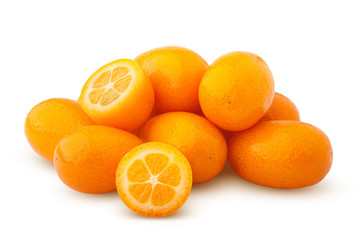 kumquat isolated on white background, clipping path, full depth of field