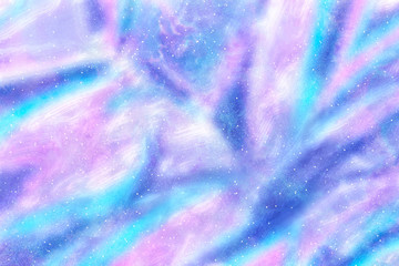 Holographic foil background, abstract rainbow illustration, starry sky image in pastel colors