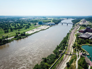 Aerial Photo of Omaha Skyline and Parks