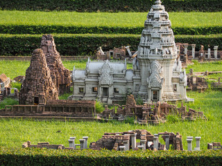 Miniature model of Phimai rock castle, Khmer temple, Phimai, Nakhon Ratchasima province, Thailand