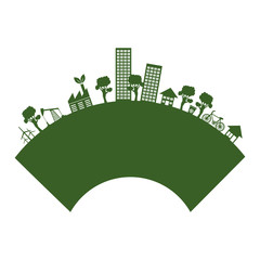 green city buildings icon vector illustration design