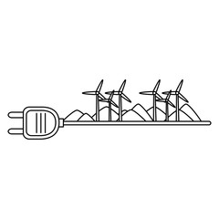 green energy plug with turbines energy vector illustration design