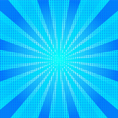 Obraz premium pop art retro comic style blue stripped background raster gradient halftone, stock vector illustration